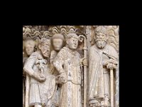 13  Dadon (le fondateur de l'abbaye), puis l'Abbé Bégon qui tient Charlemagne par la main