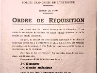 81  Ordre de réquisition des stocks d'essence et d'acide sulfurique émis par les Forces Françaises de l'Intérieur